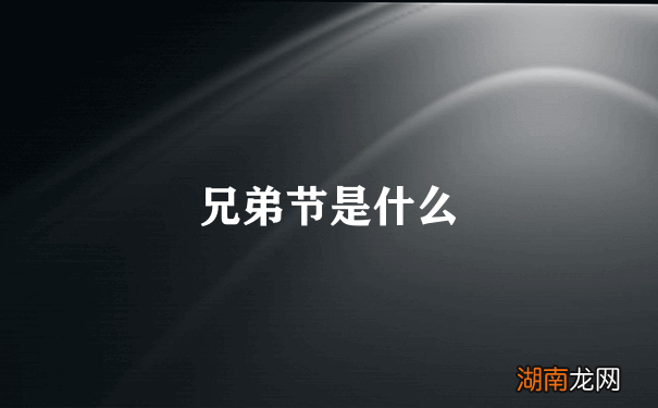 兄弟节是什么