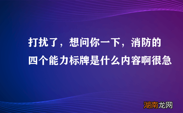 打扰了，想问你一下，消防的四个能力标牌是什么内容啊很急